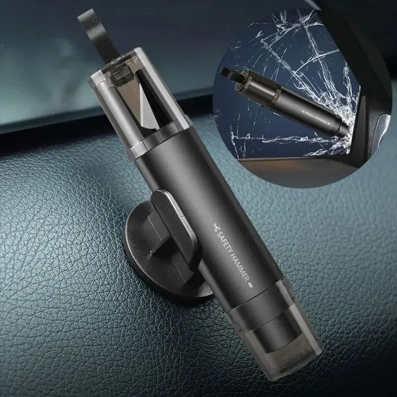 2 in 1 Car Safety Hammer Window Glass Breaker Seat Belt Cutter
