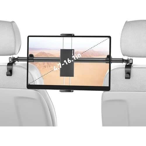 Car Headrest Tablet Holder – Extendable Mount for iPad & Phones (Rear Seat)