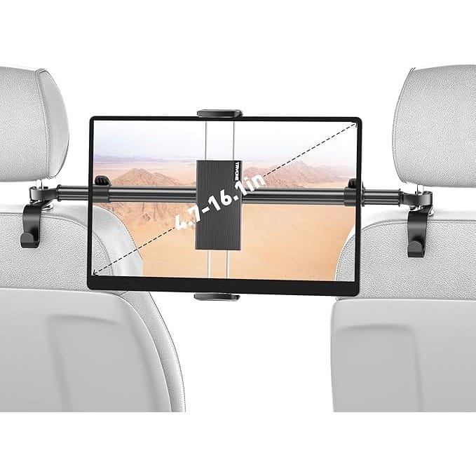 Car Headrest Tablet Holder – Extendable Mount for iPad & Phones (Rear Seat)